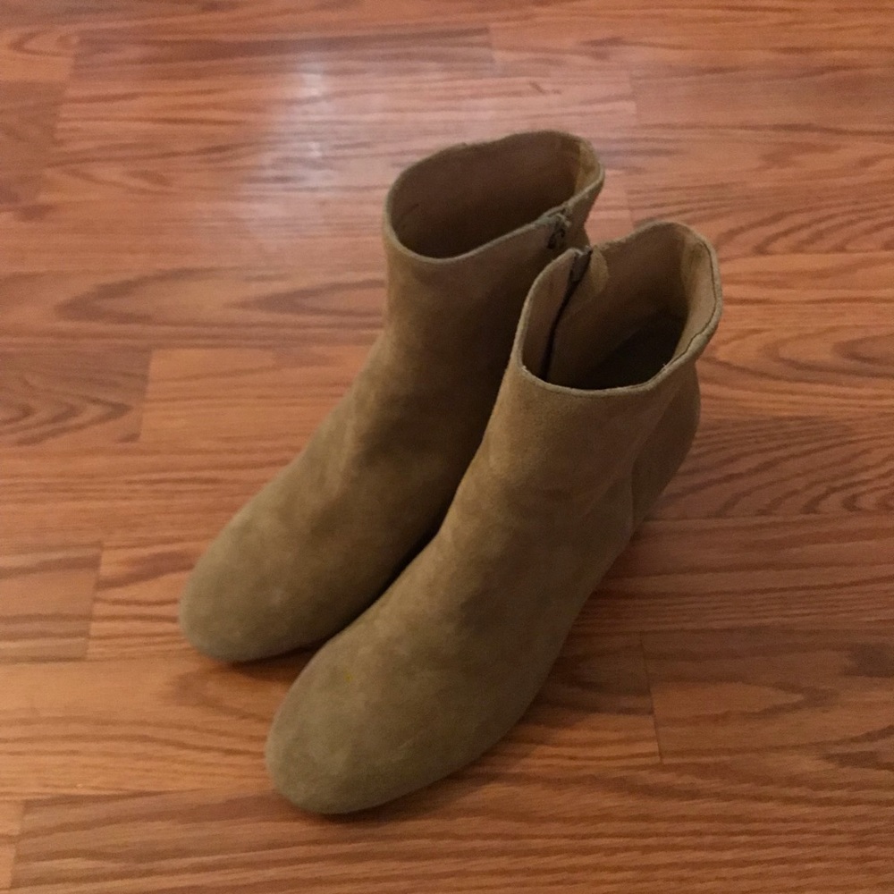 Tan suede booties